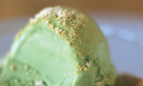 Green tea ice-cream from David Lebovitz's The Perfect Scoop. Photograph: Lara Hata/Jacqui Small