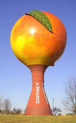 The Peachoid water tower in Gaffney, South Carolina.