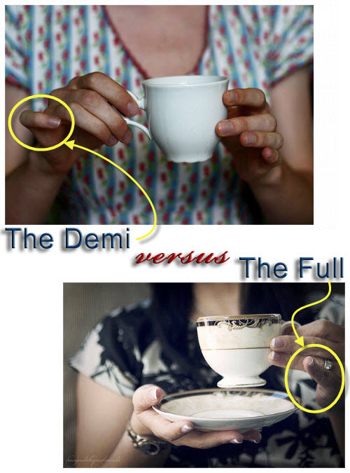 The Demi is more demure, but the Full keeps would-be pilferers away from your tea! (From Yahoo! Images)