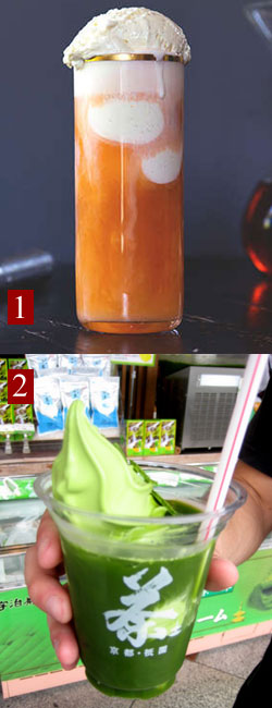 1. Thai Milk Tea Float. 2. Green tea float. (From Yahoo! Images)